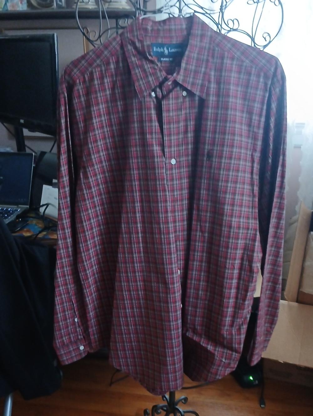 Ralph Lauren Classic Fit Red Plaid Button-Down Shirt